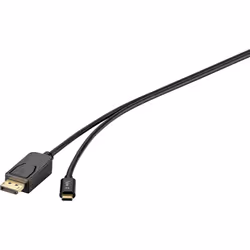 Renkforce RF-4538166, 1,8 m, DisplayPort, USB Type-C, Mâle, Mâle, Droit