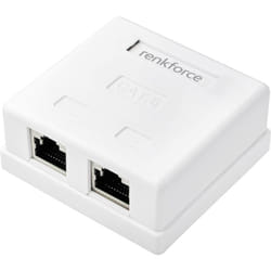 Renkforce - Adaptateur réseau montage apparent (en saillie) cat 6 2 ports blanc A471342