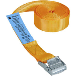 TOOLCRAFT TO-6811770 Sangle d'arrimage Force de traction LC : arrimage plaquant (simple/direct)=125 daN (L x l) 4.5 m x 25 mm à boucle EN 12195-2