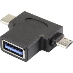 Renkforce RF-4541490 changeur de genre de câble USB 3.1 (Gen 1) Type A Micro-USB 2.0 B, USB-C Noir