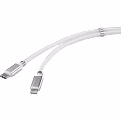 Renkforce TO-6886779 câble de téléphone portable Blanc 1 m USB C Lightning
