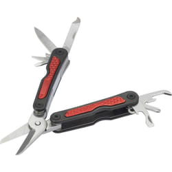Basetech - BT-2299042 Couteau multifonction Nombre de fonctions 10 argent, noir, rouge
