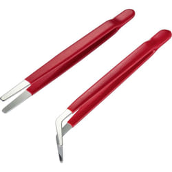 TOOLCRAFT TO-6897171 Jeu de pinces brucelles 2 pièces plate, ronde, plate, ronde, courbée A007342