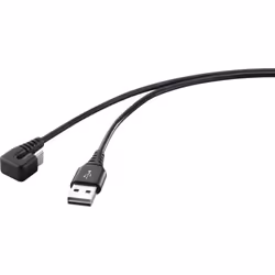 Renkforce RF-4609276, 1 m, USB C, USB A, USB 2.0, 480 Mbit/s, Noir