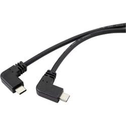 Renkforce - Câble usb usb 3.2 Gen2 (usb 3.1 Gen2) usb-c® mâle, usb-c® mâle 1.20 m noir coudé à 90° vers la gauche RF-4633064 Y983252
