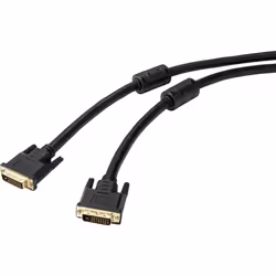Renkforce RF-4695150, 20 m, DVI-D, DVI-D, Mâle, Mâle, Noir