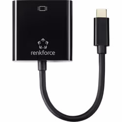 Renkforce RF-4679564 câble vidéo et adaptateur 0,1 m USB Type-C VGA (D-Sub) Noir
