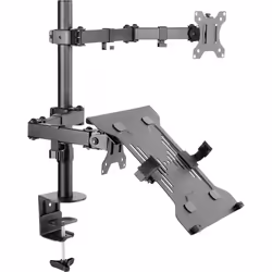 SpeaKa Professional SP-MM-302, Laptop et bras pour écran, Noir, 25,4 cm (10"), 39,6 cm (15.6"), 81,3 cm (32"), 12 kg