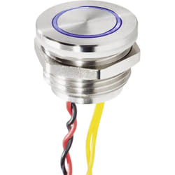 Renkforce - RF-4707818 Bouton de sonnette avec piezo simple acier inoxydable, bleu 24 V/0,3 a