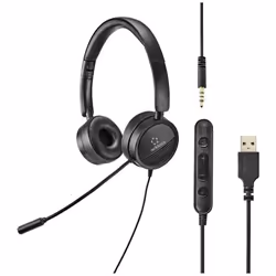 Micro-casque supra-auriculaire Renkforce RF-HS-360 USB noir
