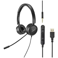 Micro-casque supra-auriculaire Renkforce RF-HS-360 USB noir