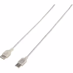 Renkforce RF-4737362, 1,8 m, USB A, USB A, USB 2.0, 480 Mbit/s, Transparent