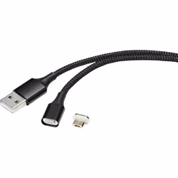 Renkforce RF-4746074, 1 m, USB A, Micro-USB B, USB 2.0, 480 Mbit/s, Noir