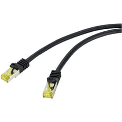 RF-4995166 RJ45 Câble réseau, câble patch cat 6a (câble brut cat 7) s/ftp 10.00 m noir gaine tpe, flexible, ignifuge 1 pc(s) W043622 - Renkforce