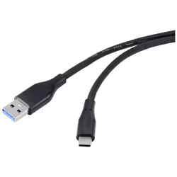 Renkforce RF-4995178, 3 m, USB A, USB C, USB 3.2 Gen 1 (3.1 Gen 1), 5 Gbit/s, Noir