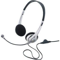 Renkforce Micro-casque supra-auriculaire filaire Stereo noir argent volume réglable ordinateur
