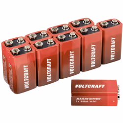 Voltcraft - 6LR61 Pile 6LR61 (9V) alcaline(s) 550 mAh 9 v 10 pc(s)