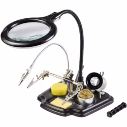 enquête Avec troisième main flexible Éclairage LED Lampe-loupe à col de cygne; Support pour fer à souder Connecteur type C po ...
