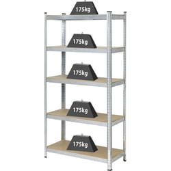Rayonnage lourd Toolcraft TO-7863108 175 kg (l x h x p) 900 x 1800 x 400 mm métal, mdf traité par galvanisation galvani