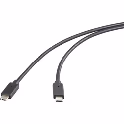 Renkforce RF-5501100, 0,5 m, USB C, USB C, USB 3.2 Gen 2 (3.1 Gen 2), 20 Gbit/s, Noir