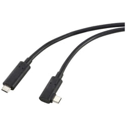 Renkforce - fibre de verre Câble d'afficheur usb-c® usb 3.2 Gen2 usb-c® mâle coudé d'un côté 10.00 m noir RF-5625884