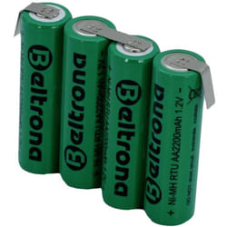 RTU4AAZ Pack de piles rechargeables 4x LR6 (aa) cosses à souder en z NiMH 4.8 v 2200 mAh - Beltrona