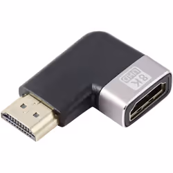 enquête Adaptateur coudé HDMI-A, angle 90°, 8K, boîtier métallique Doré Connecteur coudé pour un transfert optimal des câbles ...
