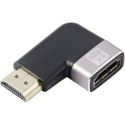 Speaka Professional - SP-11302004 hdmi Adaptateur [1x hdmi mâle - 1x hdmi femelle] noir, argent uhd 8K @ 60 Hz, uhd 4K @ 120 Hz coudé à 90° vers la