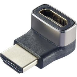 Speaka Professional - SP-11302012 hdmi Adaptateur [1x hdmi mâle - 1x hdmi femelle] noir, argent uhd 8K @ 60 Hz, uhd 4K @ 120 Hz coudé à 90 ° vers le