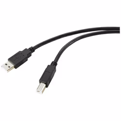 Renkforce RF-5720400, 15 m, USB A, USB B, USB 2.0, 480 Mbit/s, Noir