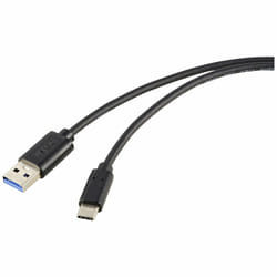Renkforce RF-5720404 câble USB 1 m USB 3.2 Gen 2 (3.1 Gen 2) USB A USB C Noir