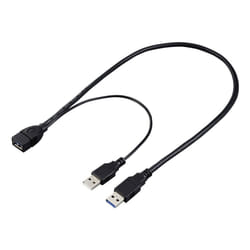 Renkforce RF-5719752 câble USB USB 3.2 Gen 1 (3.1 Gen 1) 0,5 m USB A 2 x USB A Noir