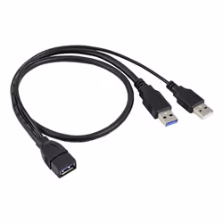 Renkforce RF-5719752 câble USB USB 3.2 Gen 1 (3.1 Gen 1) 0,5 m USB A 2 x USB A Noir