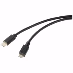 Renkforce RF-5719754, 1 m, USB C, Micro-USB B, USB 2.0, 480 Mbit/s, Noir