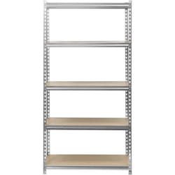 Rayonnage lourd Toolcraft TO-8660250 350 kg (l x h x p) 900 x 1826 x 450 mm métal, mdf galvanisé, argent bois