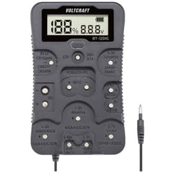 Voltcraft - Testeur de piles BT-12DIG plage de mesure (testeur de pile) 1,2 v, 1,5 v, 3 v, 3,7 v, 6 v, 9 v, 12 v pile, ba