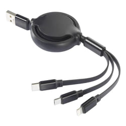 Renkforce RF-5800360 câble USB USB 2.0 1 m USB A USB C/Micro-USB B/Lightning Noir