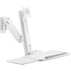 Speaka Professional - SP-MM-950 simple Support mural pour écran superposés, avec panneau porte-clavier, 2 supports de scanner inclus 43,2 cm (17')