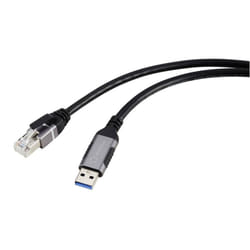 Renkforce RF-6055784 changeur de genre de câble USB-A RJ45 Noir, Gris