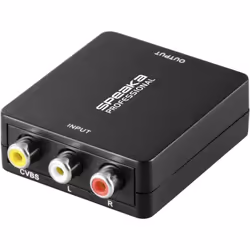 Informations techniques Branchement de : Cinch-RCA Branchement sur : HDMI Couleur : noir Dimensions produit, hauteur : 20 mm ...