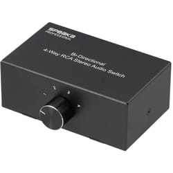 Speaka Professional - SP-AS-500 4 ports Switch RCA/audio boîtier métallique