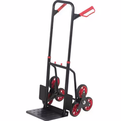 TOOLCRAFT TO-9650166 Diable monte-escalier pliable réglable en hauteur acier Charge max: 150 kg