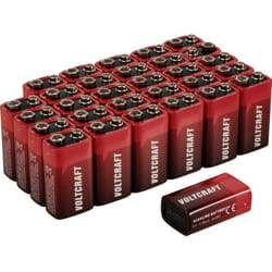 VC-16107990 Pile 6LR61 (9V) alcaline(s) 550 mAh 9 v 30 pc(s) - Voltcraft