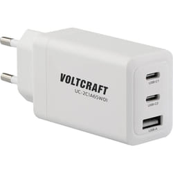 Voltcraft - UC-2C1A65W01 Chargeur usb 65 w 1x usb-a, 2x usb-c® Fast Charge, Power Delivery 3.0 blanc intérieure GaN S308112