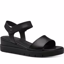 Sandales Femme - TAMARIS - 1-28203-42 001 Noir - Talon Plat - Boucle de serrage - Cuir