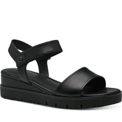 Sandales Femme - TAMARIS - 1-28203-42 001 Noir - Talon Plat - Boucle de serrage - Cuir