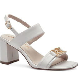 Sandales Tamaris 1-28333-42 100 Blanc Femme - Cuir - Boucle de serrage - Talon plat 2 cm