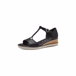 Sandales compensées - TAMARIS - 1-28102-42/001 - Femme - Noir - Talon fermé