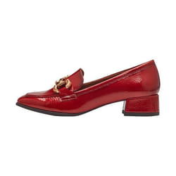 Mocassins Femme - TAMARIS - Rouge - Imitation cuir verni - Talon bloc 35 mm - Touch-It