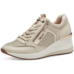 Basket Compensé Cuir Tamaris - Femme - Peigne Macca - Blanc - Confort exceptionnel